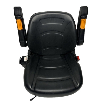 Black Universal Comfortable Luxury H2KE6-80051 Forklift Seat With Micro Switch Armrests and Seat Belts